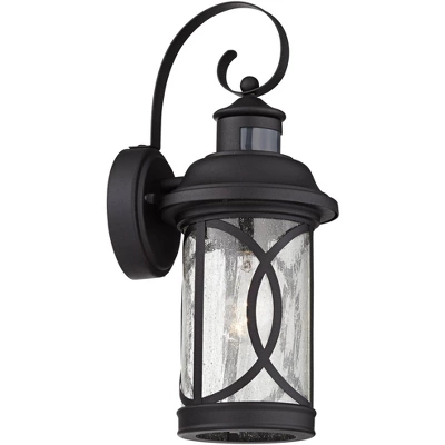 John Timberland Capistrano Mission Outdoor Wall Light Fixtures Set Of 2 Black Dusk To Dawn Motion Sensor 15 3/4" Clear Seeded Glass For Post Exterior 7 John Timberland Capistrano Mission Outdoor Wall Light Fixtures Set Of 2 Black Dusk To Dawn Motion Sensor 15 3/4" Clear Seeded Glass For Post Exterior - Image 7