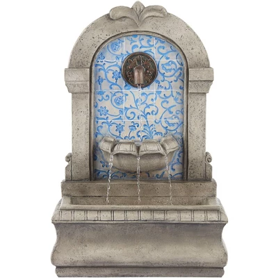 Manhasset 30 1/4" High Large Italian Outdoor Decor Blue Faux Stone Floor Fountain Waterfall Outside Garden Patio Yard Backyard 7 Manhasset 30 1/4" High Large Italian Outdoor Decor Blue Faux Stone Floor Fountain Waterfall Outside Garden Patio Yard Backyard - Image 7