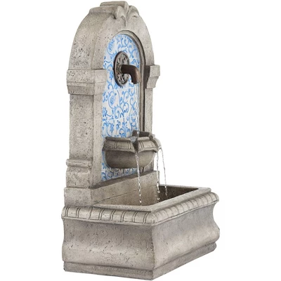 Manhasset 30 1/4" High Large Italian Outdoor Decor Blue Faux Stone Floor Fountain Waterfall Outside Garden Patio Yard Backyard 5 Manhasset 30 1/4" High Large Italian Outdoor Decor Blue Faux Stone Floor Fountain Waterfall Outside Garden Patio Yard Backyard - Image 5