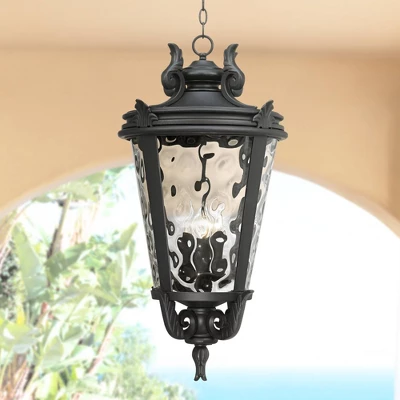 John Timberland Casa Marseille Rustic Outdoor Light Textured Black Scroll 30" Clear Hammered Glass Damp Rated For Post Exterior Barn Deck House Porch 1 John Timberland Casa Marseille Rustic Outdoor Light Textured Black Scroll 30" Clear Hammered Glass Damp Rated For Post Exterior Barn Deck House Porch