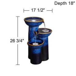 John Timberland Modern Outdoor Floor Water Fountain With Light LED 26 3/4" High Cascading Bowls For Yard Garden Patio Deck -John Timberland Shop GUEST 414a2387 3a13 4365 a623 997a84944730