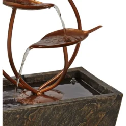 John Timberland Ashton Curved Leaves Modern Cascading Outdoor Floor Water Fountain 41" For Yard Garden Patio Home Deck Porch House Exterior Balcony -John Timberland Shop GUEST 4166ce58 5051 4240 8d14 1e5db8473e20