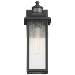 John Timberland Mission Outdoor Wall Light Fixture Black Dusk To Dawn Motion Sensor 16 1/2" Seeded Glass For Exterior House Porch -John Timberland Shop GUEST 42943111 3b6a 471d b592 1481d35e65e1
