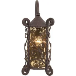John Timberland Casa Seville Vintage Rustic Outdoor Wall Light Fixture Dark Walnut Scroll 18 1/2" Champagne Hammered Glass For Post Exterior Barn Deck -John Timberland Shop GUEST 4306fbf1 8b05 4e32 8b5d d97e24423ea3