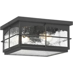 John Timberland Braylon 12" Wide Black And Hammered Glass Outdoor Ceiling Light -John Timberland Shop GUEST 430d3976 63b1 4337 a43c d24f573d8e3a