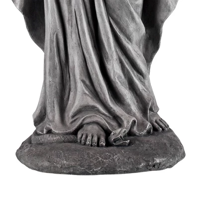 John Timberland Virgin Mary Statue Sculpture Decor Outdoor Garden Front Porch Patio Yard Outside Home Balcony Gray Stone Finish Ceramic 29" Tall 4 John Timberland Virgin Mary Statue Sculpture Decor Outdoor Garden Front Porch Patio Yard Outside Home Balcony Gray Stone Finish Ceramic 29" Tall - Image 4