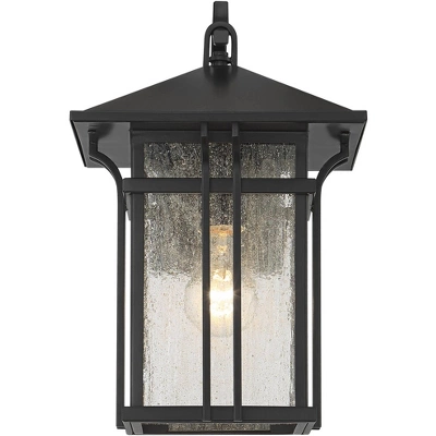 John Timberland Syon Mission Outdoor Wall Light Fixtures Set Of 2 Painted Bronze Lantern 14" Clear Seeded Glass For Post Exterior Barn 2 John Timberland Syon Mission Outdoor Wall Light Fixtures Set Of 2 Painted Bronze Lantern 14" Clear Seeded Glass For Post Exterior Barn - Image 2