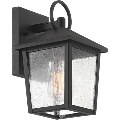 John Timberland Westmont 10 1/2" High Modern Outdoor Wall Light Fixture Mount Porch House Exterior Set Of 2 Sand Black Aluminum Seeded Glass Shade 6 John Timberland Westmont 10 1/2" High Modern Outdoor Wall Light Fixture Mount Porch House Exterior Set Of 2 Sand Black Aluminum Seeded Glass Shade - Image 6