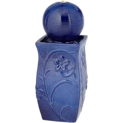 Periwinkle 29 1/4" High Large Zen Outdoor Decor Blue Ceramic Floor Fountain With Light LED Standing Outside Garden Patio Yard -John Timberland Shop GUEST 45a512eb 25e4 4339 a228 a3c99d44a5db