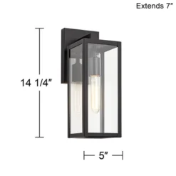 John Timberland Modern Outdoor Wall Light Fixture Mystic Black 14 1/4" Clear Glass Panel For Exterior Barn Deck House Porch Yard Patio Outside Garage -John Timberland Shop GUEST 45b67492 c57e 428e 85b4 2a9a0f3750f8