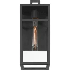 John Timberland San Lucas 14 1/2" High Modern Outdoor Wall Light Fixture Mount Porch House Set Of 2 Weatherproof Sand Black Metal Clear Glass Shade -John Timberland Shop GUEST 4619b208 b079 4099 85f9 a03370232724
