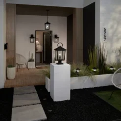 John Timberland Westmont 18" High Modern Outdoor Wall Light Fixture Mount Porch House Exterior Weatherproof Sand Black Aluminum Seeded Glass Shade -John Timberland Shop GUEST 4624db68 d10f 45f1 bc23 7d2955dd41aa 2