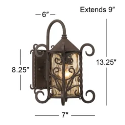 John Timberland Casa Seville Vintage Rustic Outdoor Wall Light Fixture Dark Walnut Scroll 13 1/4" Champagne Hammered Glass For Post Exterior Barn Deck -John Timberland Shop GUEST 46417896 f968 448b b75e a2b3e3cfe582