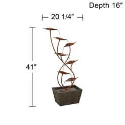 John Timberland Ashton Curved Leaves Modern Cascading Outdoor Floor Water Fountain 41" For Yard Garden Patio Home Deck Porch House Exterior Balcony -John Timberland Shop GUEST 46a22929 68db 42f7 ba86 2ca36482d8c9