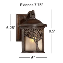 John Timberland Rustic Outdoor Wall Light Fixture Bronze 9 1/2" Tree Etched Glass Sconce For Exterior House Deck Patio Porch Lighting -John Timberland Shop GUEST 47db4d78 4e02 43ab 9525 f52e12c48473