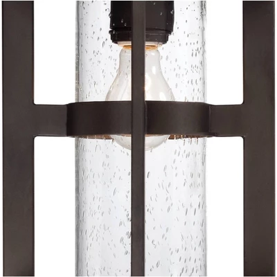 John Timberland Argentine Rustic Farmhouse Outdoor Wall Light Fixture Bronze 17" Clear Seedy Cylinder Glass For Post Exterior Barn Deck House Porch 4 John Timberland Argentine Rustic Farmhouse Outdoor Wall Light Fixture Bronze 17" Clear Seedy Cylinder Glass For Post Exterior Barn Deck House Porch - Image 4
