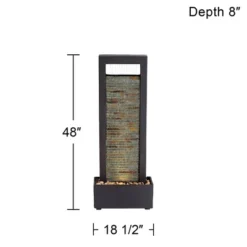 Stave 48" High Large Modern Indoor Outdoor Decor Cream Slate Stone Floor Fountain With Light LED Waterfall Outside Garden Patio Yard -John Timberland Shop GUEST 4b1d8716 8aff 46af bfff 172d9abdba58