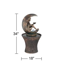 John Timberland Crescent Moon Modern Bubbler Outdoor Floor Water Fountain With LED Light 34" For Yard Garden Patio Home Deck Porch Exterior Balcony -John Timberland Shop GUEST 4b8522cb 160b 43f9 b1e3 28d4bb7f64ef