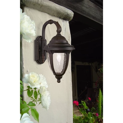 John Timberland Casa Sierra Rustic Vintage Outdoor Wall Light Fixture Bronze Downbridge 18 1/2" Clear Seedy Glass For Post Exterior Barn Deck House 3 John Timberland Casa Sierra Rustic Vintage Outdoor Wall Light Fixture Bronze Downbridge 18 1/2" Clear Seedy Glass For Post Exterior Barn Deck House - Image 3
