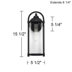 John Timberland Avani 15 1/2" High Modern Outdoor Wall Light Fixture Mount Porch House Exterior Edison Bulb Weatherproof Black Metal Clear Glass Shade -John Timberland Shop GUEST 4bc634c2 7139 48e4 b429 c777d0836c86