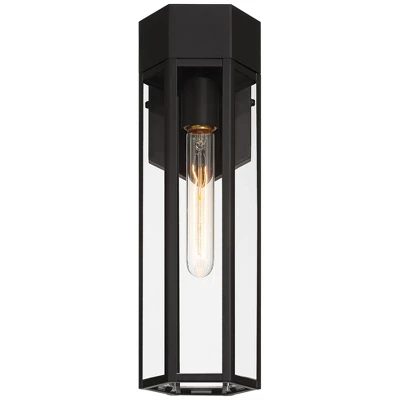 John Timberland Gambit 17" High Modern Outdoor Wall Light Fixture Mount Porch House Exterior Outside Weatherproof Matte Black Clear Glass Shade 6 John Timberland Gambit 17" High Modern Outdoor Wall Light Fixture Mount Porch House Exterior Outside Weatherproof Matte Black Clear Glass Shade - Image 6