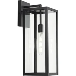 John Timberland Titan Modern Outdoor Wall Light Fixtures Set Of 2 Mystic Black Rectangular Frame 20" Clear Glass For Post Exterior Barn -John Timberland Shop GUEST 4c025987 1bb2 4822 8caf 96313f3ff452
