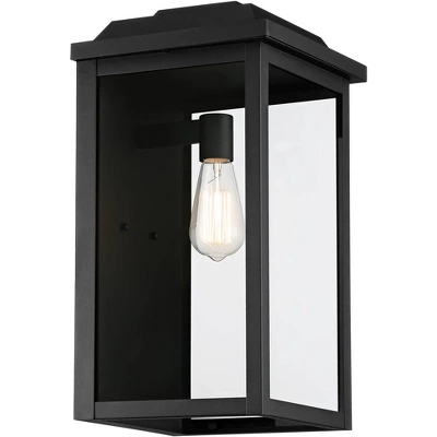 John Timberland Eastcrest Modern Outdoor Wall Light Fixture Textured Black 18 1/2" Clear Glass Panels For Post Exterior Barn Deck House Porch Yard 4 John Timberland Eastcrest Modern Outdoor Wall Light Fixture Textured Black 18 1/2" Clear Glass Panels For Post Exterior Barn Deck House Porch Yard - Image 4