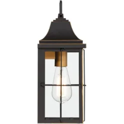 John Timberland Sunderland Rustic Mission Outdoor Wall Light Fixture Black Gold 15" Clear Glass For Post Exterior Barn Deck House Porch Yard Patio -John Timberland Shop GUEST 4e0f04ef 5374 4694 926c 780553b328ee