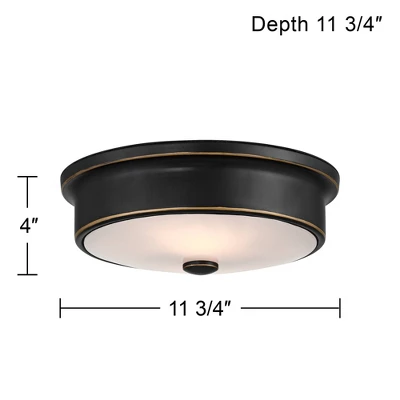 John Timberland Aabria 11 3/4" Wide High Modern Outdoor Flush-Mount Light Fixture Ceilng Porch House Weatherproof Matte Black Metal Glass Shade 3 John Timberland Aabria 11 3/4" Wide High Modern Outdoor Flush-Mount Light Fixture Ceilng Porch House Weatherproof Matte Black Metal Glass Shade - Image 3