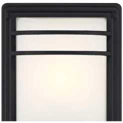 John Timberland Habitat Modern Industrial Outdoor Wall Light Fixtures Set Of 2 Black Metal 11" Frosted Glass For Post Exterior Barn Deck