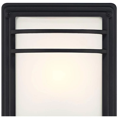John Timberland Habitat Modern Industrial Outdoor Wall Light Fixtures Set Of 2 Black Metal 11" Frosted Glass For Post Exterior Barn Deck 1 John Timberland Habitat Modern Industrial Outdoor Wall Light Fixtures Set Of 2 Black Metal 11" Frosted Glass For Post Exterior Barn Deck