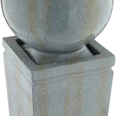 Ball And Pillar 34 1/4" High Large Modern Indoor Outdoor Decor Faux Stone Floor Fountain With Light LED Bubbler Outside Garden Patio 6 Ball And Pillar 34 1/4" High Large Modern Indoor Outdoor Decor Faux Stone Floor Fountain With Light LED Bubbler Outside Garden Patio - Image 6