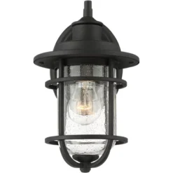 John Timberland Markham Modern Nautical Outdoor Wall Light Fixtures Set Of 2 Textured Black 10 1/2" Clear Seedy Glass For Post Exterior Barn Deck Home -John Timberland Shop GUEST 4fc019b8 31c4 453e b3d3 7879e05c63e2