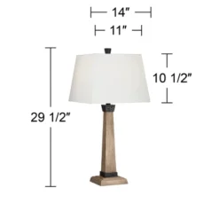 John Timberland Buchan Rustic Farmhouse Table Lamps 29 1/2" Tall Set Of 2 Faux Wood Oatmeal Square Shade For Bedroom Living Room Bedside Nightstand -John Timberland Shop GUEST 4fc8d527 9aec 43f6 873a 52180bd61729