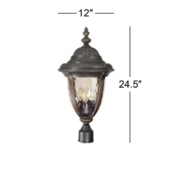 John Timberland Bellagio Rustic Farmhouse Outdoor Post Light Fixture Veranda Bronze 24 1/2" Champagne Hammered Glass For Exterior Barn Deck House Home -John Timberland Shop GUEST 504eb73b 5870 47b9 a560 2b8a0b04ccdf