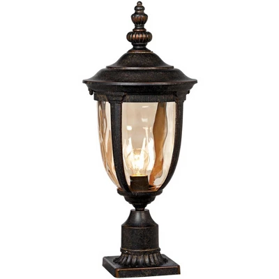John Timberland Bellagio Vintage Outdoor Post Light Veranda Bronze With Pier Mount 25'' Champagne Hammered Glass For Exterior Barn Deck House Porch 2 John Timberland Bellagio Vintage Outdoor Post Light Veranda Bronze With Pier Mount 25'' Champagne Hammered Glass For Exterior Barn Deck House Porch - Image 2