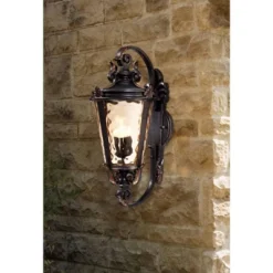 John Timberland Casa Marseille Rustic Outdoor Wall Light Fixture Veranda Bronze Ornate Scroll 36" Champagne Hammered Glass For Post Exterior Barn Deck -John Timberland Shop GUEST 51e62281 7afa 433b b958 3536ad42dcee
