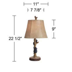 John Timberland Climbing Bears Rustic Accent Table Lamps 22 1/2" High Set Of 2 Brown Faux Wood With USB Charging Port Faux Leather Shade For Desk -John Timberland Shop GUEST 52937e50 60d5 4ec5 8e93 a6ca4deeeca4