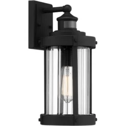 John Timberland Stan Industrial Outdoor Wall Light Fixtures Set Of 2 Textured Black Motion Sensor 15" Clear Glass For Exterior Barn -John Timberland Shop GUEST 52b8e681 c749 4702 990c 4263be4681fb