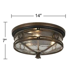 John Timberland Beverly Drive Rustic Flush Mount Outdoor Ceiling Light Bronze 7" Clear Seedy Glass For Post Exterior Barn Deck House Porch Yard Patio -John Timberland Shop GUEST 538b1e1e f388 4a51 ad69 b1c007a4cdce