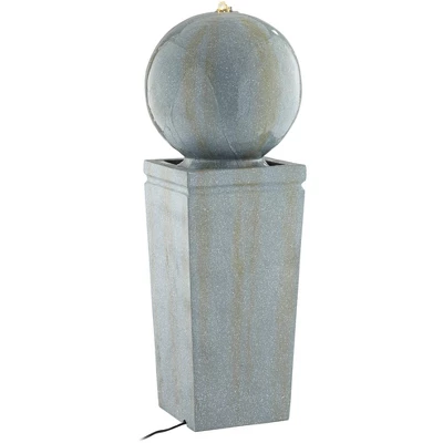 Ball And Pillar 34 1/4" High Large Modern Indoor Outdoor Decor Faux Stone Floor Fountain With Light LED Bubbler Outside Garden Patio 5 Ball And Pillar 34 1/4" High Large Modern Indoor Outdoor Decor Faux Stone Floor Fountain With Light LED Bubbler Outside Garden Patio - Image 5