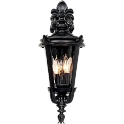 John Timberland Casa Marseille Vintage Rustic Outdoor Wall Light Fixture Textured Black Scroll 21 3/4" Clear Hammered Glass For Post Exterior Barn -John Timberland Shop GUEST 55c139e4 d040 4732 886b 0358688fe1b9