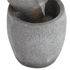 Four Bowls 32" High Large Zen Modern Indoor Outdoor Decor Gray Faux Stone Floor Fountain With Light LED Cascading Outside Garden -John Timberland Shop GUEST 5687b41d 5b16 4271 b86f 0b9a06df6dd9