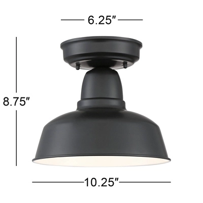 John Timberland Urban Barn Rustic Farmhouse Semi Flush Mount Outdoor Ceiling Light Black Metal 10 1/4" For Post Exterior Barn Deck House Porch Yard 6 John Timberland Urban Barn Rustic Farmhouse Semi Flush Mount Outdoor Ceiling Light Black Metal 10 1/4" For Post Exterior Barn Deck House Porch Yard - Image 6