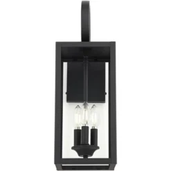 John Timberland Mira Modern Outdoor Wall Light Fixture Flat Black 21 1/2" Clear Glass For Post Exterior Barn Deck House Porch Yard Posts Patio Home -John Timberland Shop GUEST 5819adfe 0f59 4d7a 994c f2ac14ef06a8