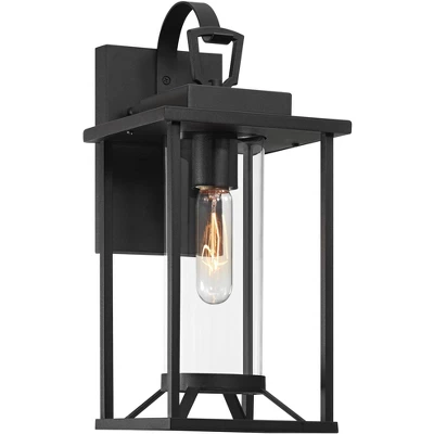 John Timberland Frederick 15 1/2" High Industrial Outdoor Wall Light Fixture Mount Porch House Weatherproof Sand Black Finish Metal Clear Glass Shade 9 John Timberland Frederick 15 1/2" High Industrial Outdoor Wall Light Fixture Mount Porch House Weatherproof Sand Black Finish Metal Clear Glass Shade - Image 9