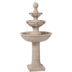 John Timberland Stafford Rustic 3 Tier Cascading Bubbler Outdoor Floor Water Fountain 48" For Yard Garden Patio Home Deck Porch House Exterior Balcony -John Timberland Shop GUEST 58f107be 227b 4bb8 b5fc b9b8087ee086