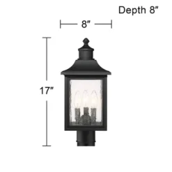 John Timberland Moray Bay Rustic Mission Outdoor Post Light Black 17" Clear Seedy Glass For Exterior Barn Deck House Porch Yard Patio Home Outside -John Timberland Shop GUEST 598b1c96 afcd 40e5 afd9 e215e056f840