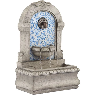 Manhasset 30 1/4" High Large Italian Outdoor Decor Blue Faux Stone Floor Fountain Waterfall Outside Garden Patio Yard Backyard 4 Manhasset 30 1/4" High Large Italian Outdoor Decor Blue Faux Stone Floor Fountain Waterfall Outside Garden Patio Yard Backyard - Image 4