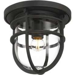 John Timberland Ballast 7 3/4" High Textured Black Outdoor Flush-Mount Ceiling Light -John Timberland Shop GUEST 5a106112 5f47 4bde a7f5 0c7f5fd799f7